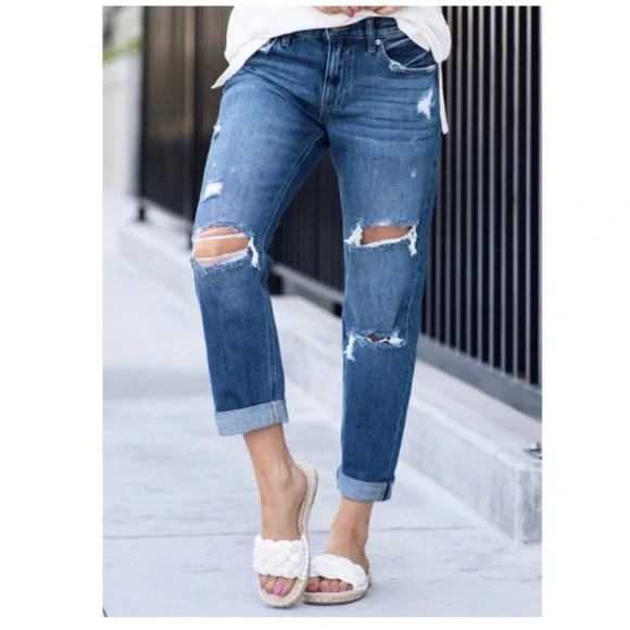 KANCAN Ripped 90’s Boyfriend Jeans - Picture 3 of 9
